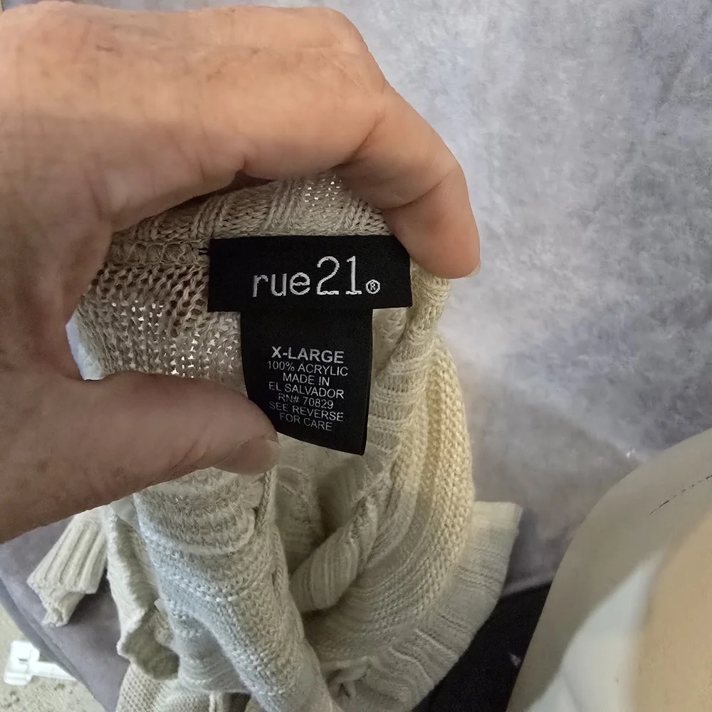 Rue21 Cream Open-Front Lightweight Women's Cardigan‎